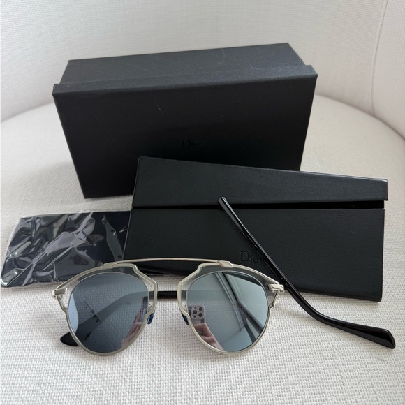 Dior So Real 48mm Silver Sunglasses – Broken Arm – For Repair or Parts - Picture 1 of 8